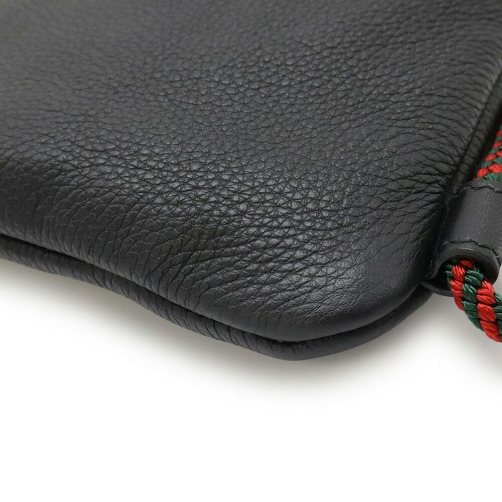 Gucci Leather Print Drawstring Backpack Black - image 3